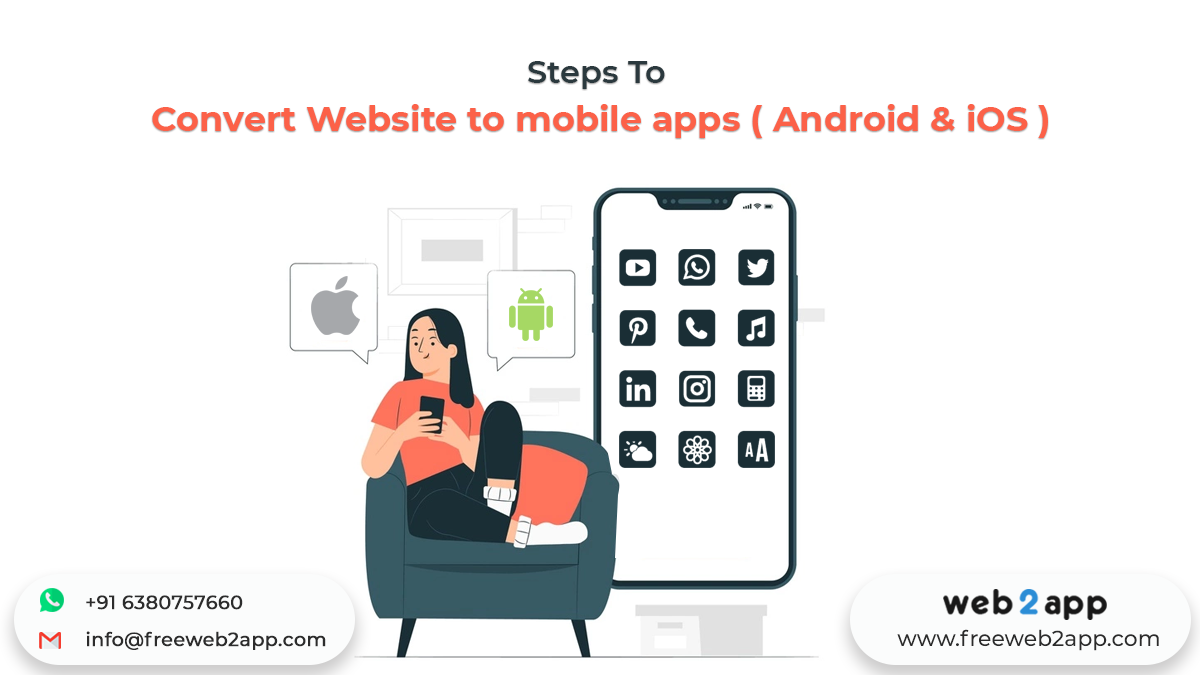 Steps To Convert Website to Mobile Apps (Android & iOS) - Freeweb2app