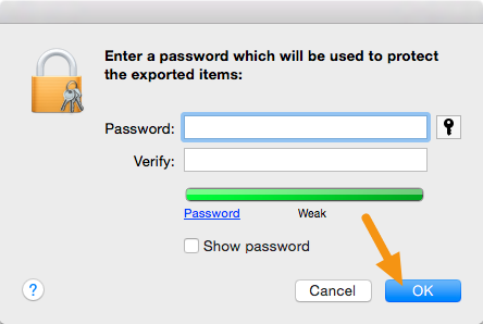 enter password - create ios distribution certificate