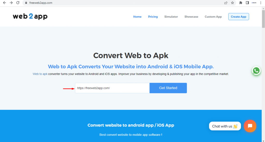 Step1 - Freeweb2app